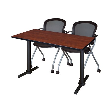 Cain Rectangle Tables > Training Tables > Cain Training Table & Chair Sets, 48 W, 24 L, 29 H, Cherry MTRCT4824CH23BK